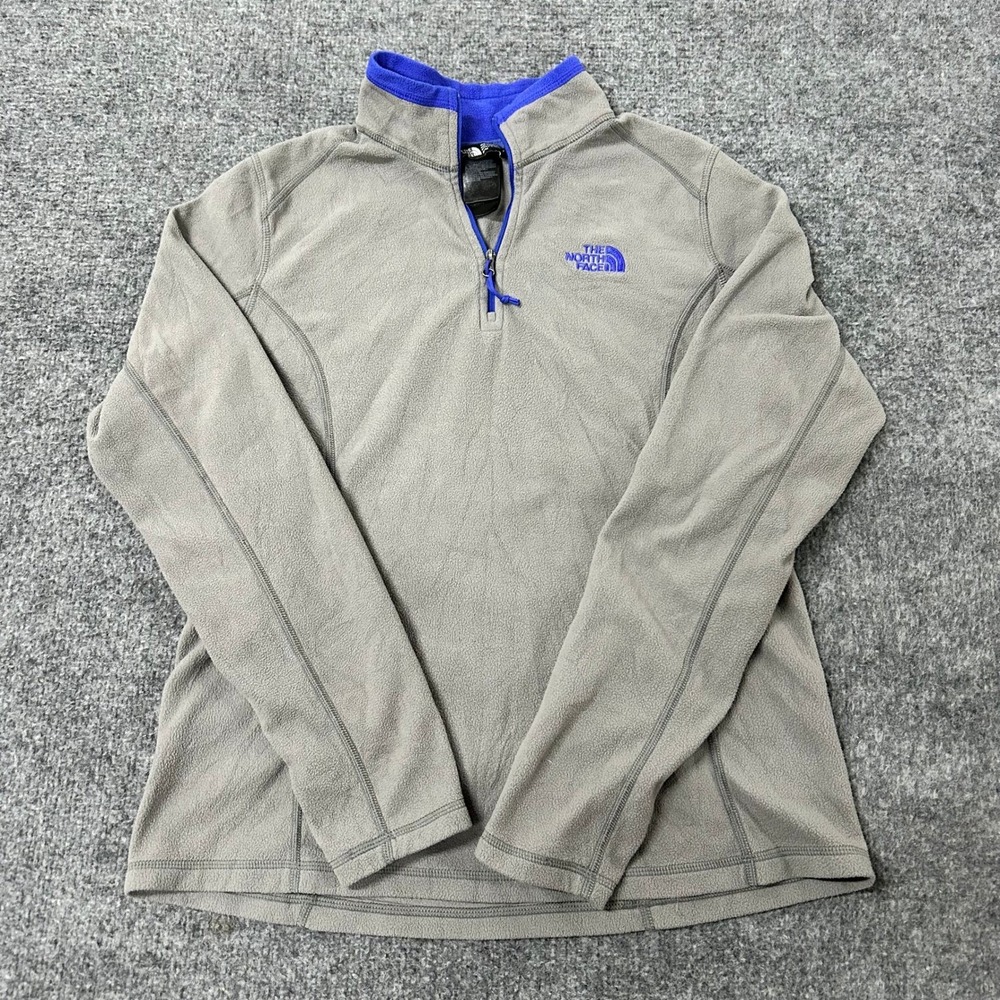The North Face Fleece Womens Size M Gray TKA 100 Quarter Zip Pullover Outdoor